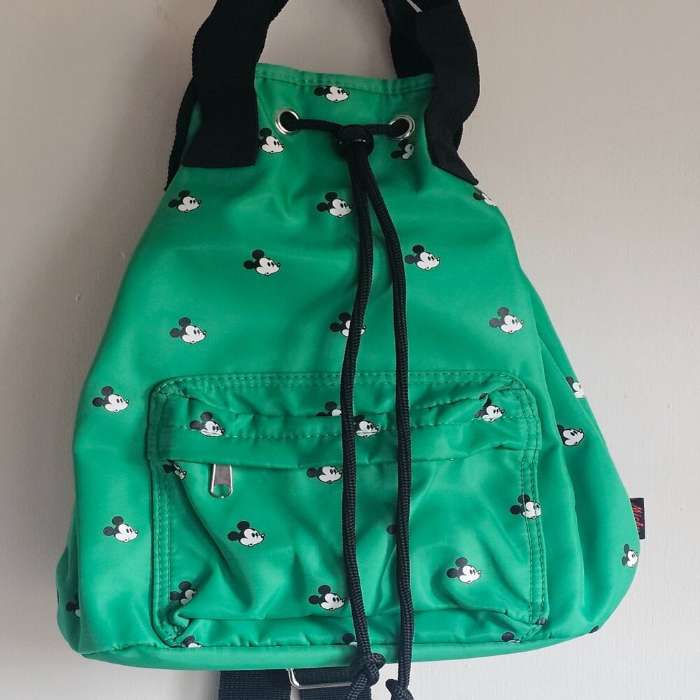 Disney Mickey Mouse Print Mini Backpack Sling Bag Green Forever 21 x - NWOT